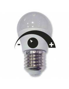bombilla dimmable led de 6w y casquillo e27. bombilla regulable en intensidad de luz