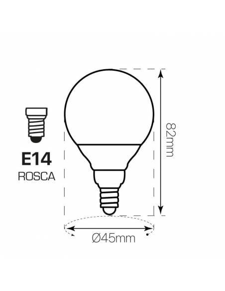 BOMBILLA ESFÉRICA DE 4W TECNOLOGÍA LED dibujo técnico E14