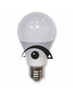 Bombilla DIMMABLE, regulable, led de potencia 9W y rosca E27. Se regula su intensidad de luz de menos a más.