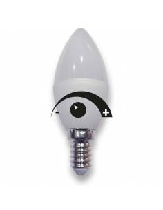 Bombilla dimmable (regulable) tipo vela de 6w y rosca tornillo E14.