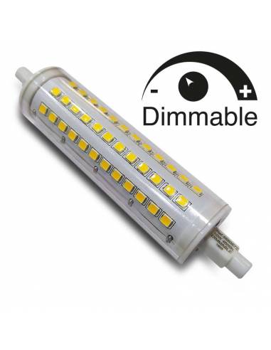 BOMBILLA LED R7S 118mm de 10W, lámpara lineal de led con bornes de conexión.