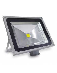 Foco Led 50w Exterior + Sensor Movimiento Luz Blanca Fria