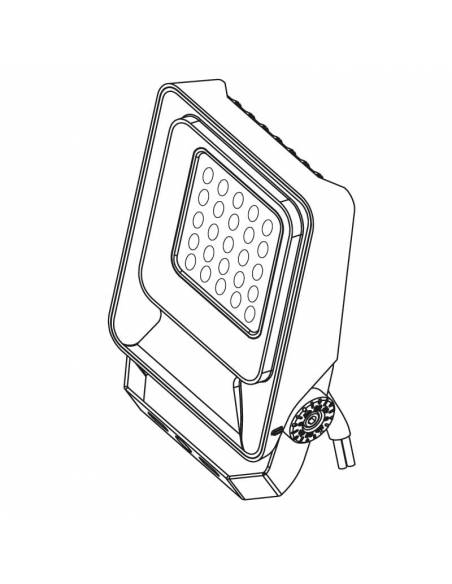 Proyector LED 50W de exterior, MÓNACO. Dibujo 3D