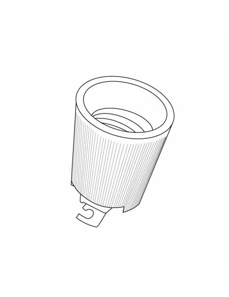 Portalámparas cerámico para bombillas con rosca E40 con soporte. Dibujo técnico