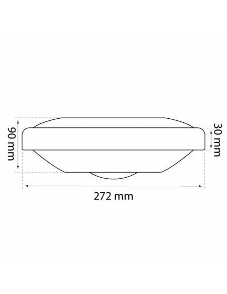 Farola led exterior modelo AZOR de 80W para alumbrado público. Medidas frontales