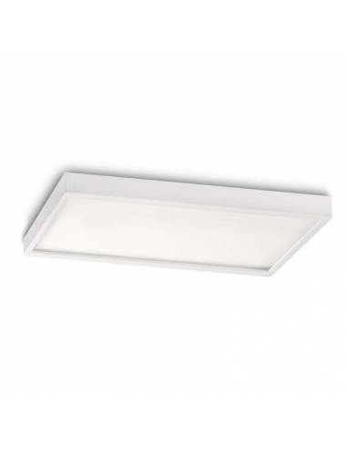 Plafón LED, modelo SLIM, rectangular, de 36W, color blanco.