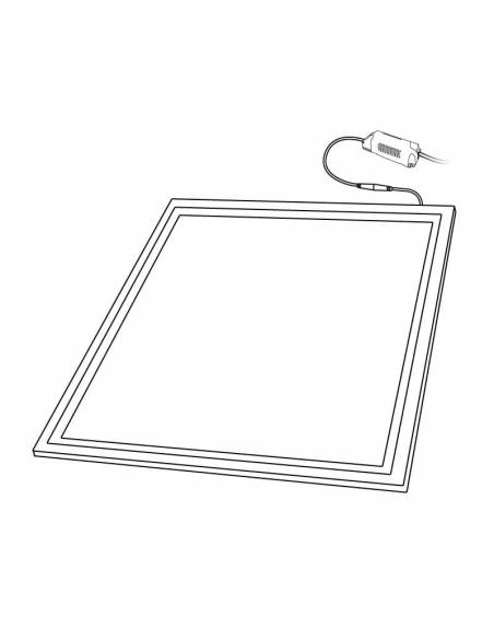Panel led 60 x 60 cm, modelo SKY, rectangular empotrable, color blanco. Dibujo técnico