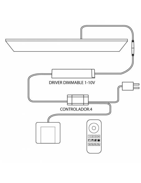 Controlador LED modelo 4 para paneles led. Esquema de funcionamiento.