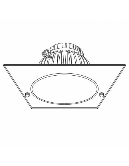 Foco empotrable led, modelo DOWN-LED de 15W. Dibujo técnico.