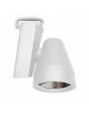 Foco led para carril, modelo TRACK.06. Proyector de 30W, forma cónica. Color blanco.
