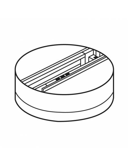 Base trifásica para focos de carril, como los TRACKS proyectores de led. Dibujo técnico.