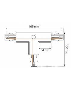 Conector T para carril trifásico con conexión izquierda-1. Color blanco. 2