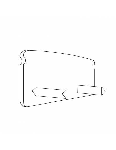 Tapa final para perfil aluminio S-173 de superficie. Dibujo técnico