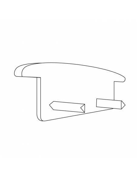 Tapa final para perfil aluminio S-173 de empotrar. Dibujo técnico.