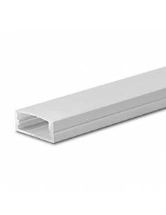 Perfil de aluminio D-235 de superficie, longitud de 2 metros, para tiras de led. Color aluminio.