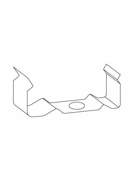 Clip metálico para perfil de aluminio D-235 para tiras de led. Dibujo técnico.