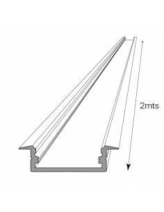 Perfil de aluminio, modelo D-235 de empotrar, para tiras de led. 2