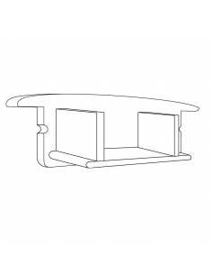 Tapa final para perfil de aluminio D-235 de empotrar, para tiras de led. 2