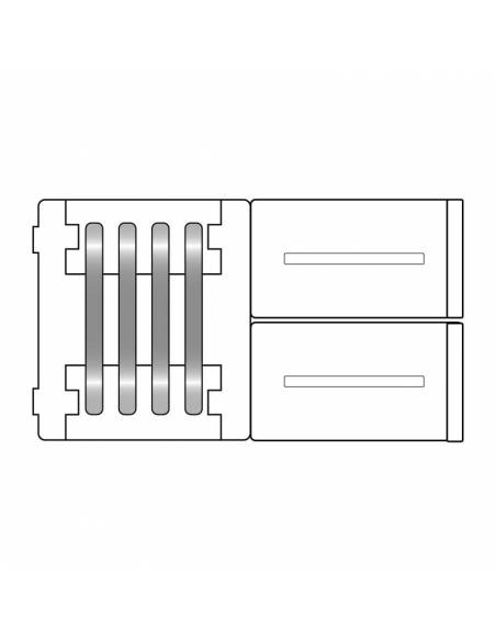 Unión directa de 4 pines. Conector para tiras de led de 12V y 24V de RGB. Dibujo técnico.