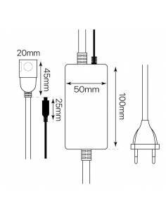 Set controlador con mando para tira led 220V-230V, monocolor, 2835 corte cada 100cms. 2