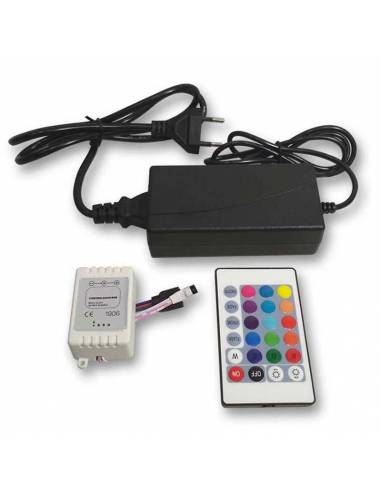 SET CONTROLADOR con Mando y driver 24V para TIRAS LED 24V de 30LED/m. RGB.