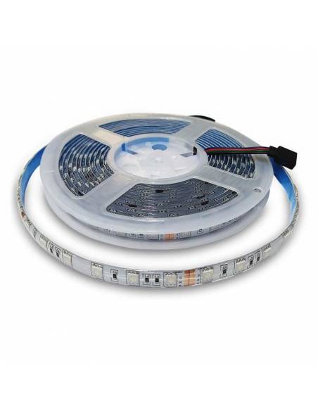 Tira LED 24V, 5050 RGB de 60 LED por metro, grado de protección IP65.