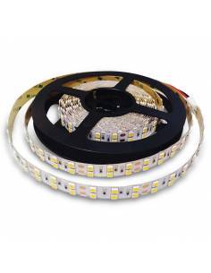 Tira de led 24V, rollo de 5 mts, corte cada 10 cms. 120 LED por metro, proteccion IP20.
