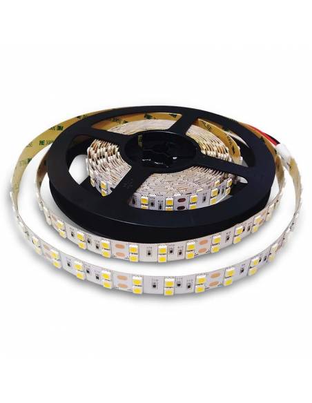 Tira de led 24V, rollo de 5 mts, corte cada 10 cms. 120 LED por metro, proteccion IP20.