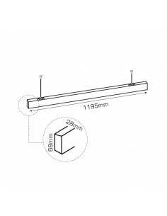 Luminaria LED lineal colgante o de supeficie, OFFICE 50W. De 120 cms. de largo. 2