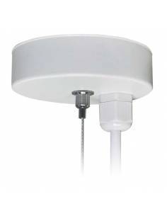 Base blanca tapa hilos para luminarias lineales LED, modelo OFFICE y MARKET.