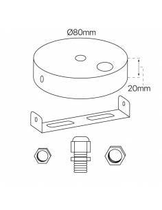Base blanca tapa hilos para luminarias lineales LED, modelo OFFICE y MARKET. 2