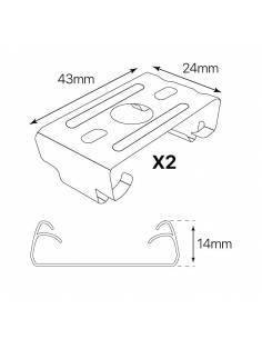 KIT de sujeción directa a techo de luminarias lineales led MARKET. Dos grapas. 2