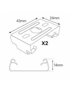 KIT suspensión a techo para LUMINARIA LED LINEAL OFFICE, 2 grapas y cables de acero. 2