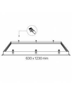 Marco empotrable 60x120 cm para panel led, color blanco. 2