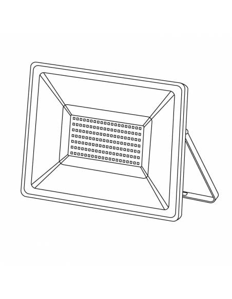 Proyector led de 50W para exterior, Modelo ECO. RGB con mando a distancia. Dibujo técnico.