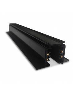 Carril trifásico empotrable KODIAK, para proyectores de carril LED. Longitud de 1 metro. Negro.
