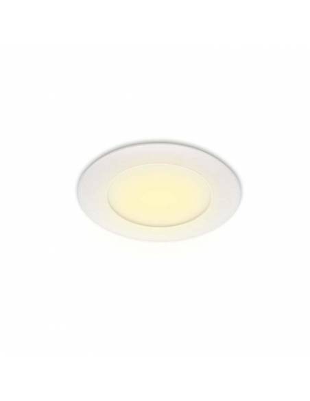 Downlight LED 6W, Slim redondo color blanco. Luz cálida.
