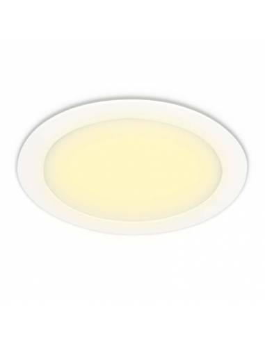 Downlight LED 18W, Slim redondo color blanco. Luz cálida.