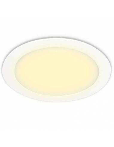 Downlight LED 24W, Slim redondo color blanco. Luz cálida.