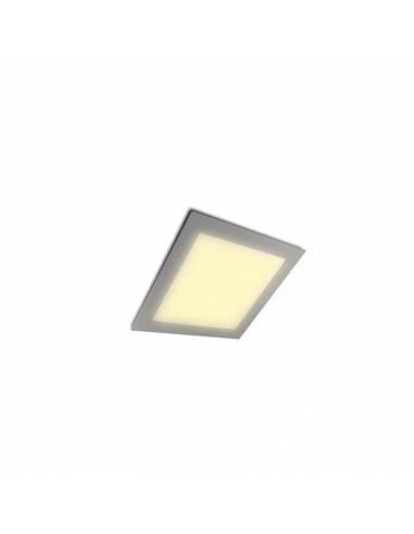 Downlight LED 24W, Slim cuadrado color gris. Luz cálida.