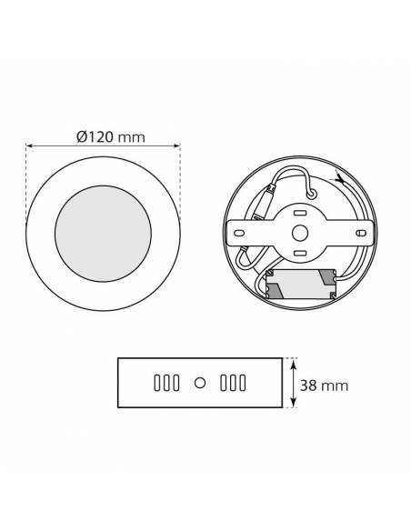 Plafón led, modelo SLIM de 6W medidas y dimensiones