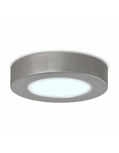 Plafón led modelo SLIM de 12W color gris. Luz fria.
