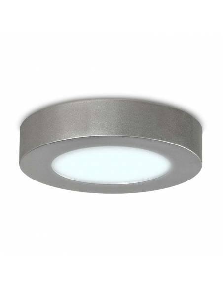 Plafón led modelo SLIM de 12W color gris. Luz fria.