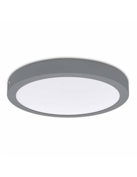 Plafón led, modelo SLIM, redondo de 24W, color gris.