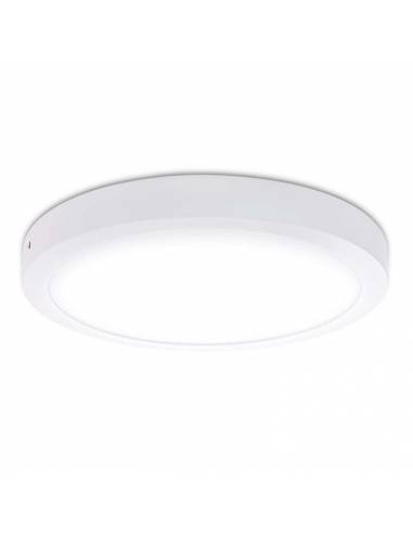 Plafón led, modelo SLIM, redondo de 24W, color blanco. Luz neutra.