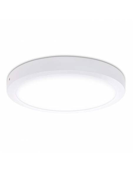 Plafón led, modelo SLIM, redondo de 24W, color blanco. Luz neutra.