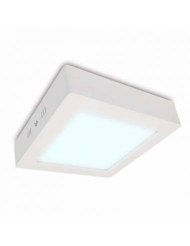Plafón led, modelo SLIM de 12W, cuadrado, color blanco. Luz frío.