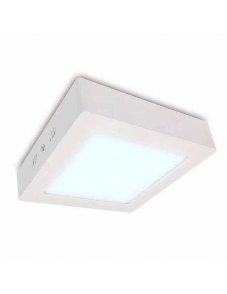 Plafón led, modelo SLIM de 12W, cuadrado, color blanco. Luz frío.