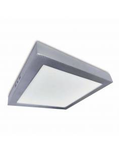 Plafón led, modelo SLIM, cuadrado, de 24W, color gris.
