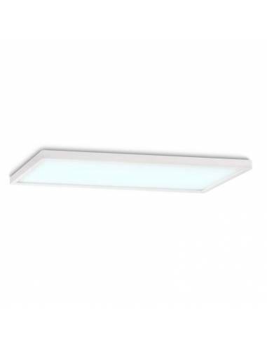 Plafón LED, modelo SLLIM, rectangular, de 56W, color blanco. Luz fría.